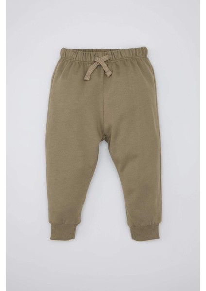 Erkek Bebek 2'li Takım Fermuarlı Dik Yaka Kanguru Cepli Sweatshirt Beli Lastikli Jogger Eşofman Altı D5644A524WN