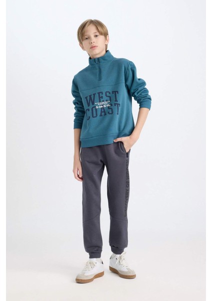 Erkek Çocuk Yarım Fermuarlı Dik Yaka Baskılı Sweatshirt D3058A824WN fiyatları