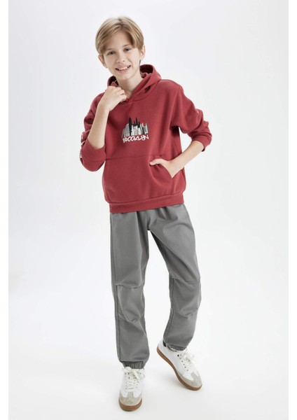 Erkek Çocuk Baskılı Kapüşonlu Kanguru Cepli Sweatshirt C9797A824WN fiyatları