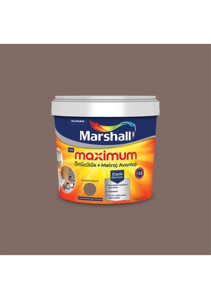 Çakmak Taşı 15 Litre Maximum Su Bazlı Silikonlu İpek Mat İç Cephe Boyası (MARSHALL.5309484)