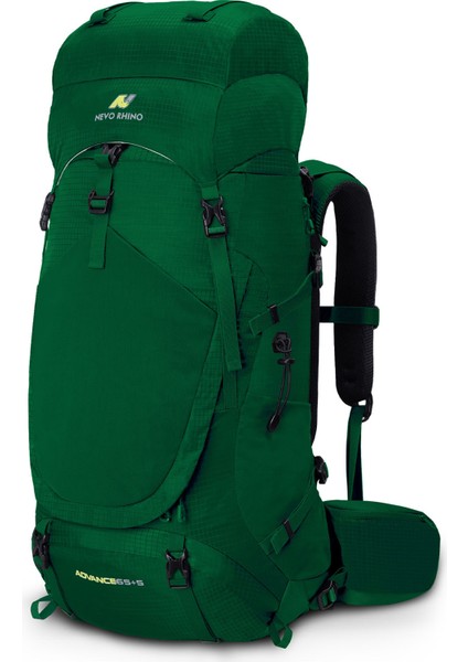 Profesyonel Outdoor Dağcılık, Kamp ve Yürüyüş Sırt Çantası (65+5 Litre) Yeşil 8921