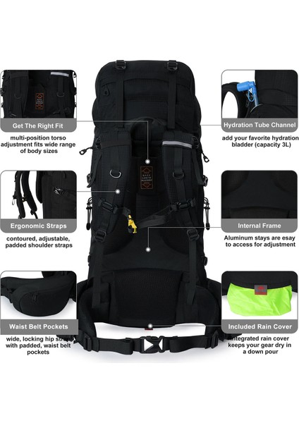 Profesyonel Outdoor Dağcılık, Kamp ve Yürüyüş Sırt Çantası (65+5 Litre) Yeşil 8921 fiyatları