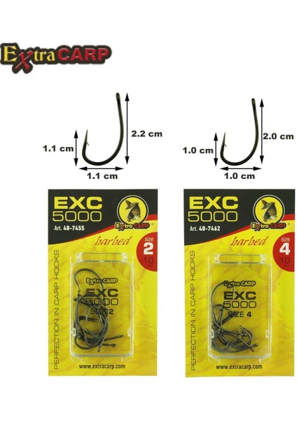 Sazan Iğnesi Extracarp Hooks Exc 5000 6 No 10 Lu Paket