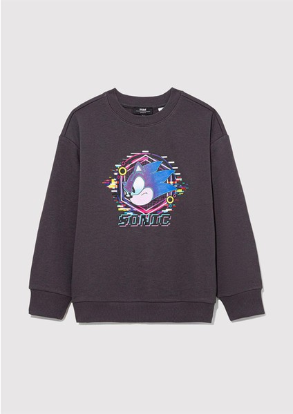 M6S10091-70087 Erkek Çocuk Sonıc Baskılı Sweatshirt