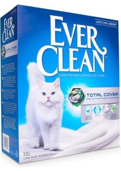 Ever Clean Total Cover Kokusuz Topaklanan Kedi Kumu 2X10 Lt