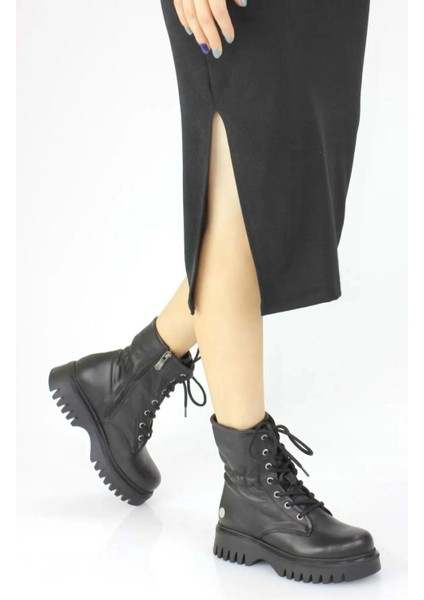 D24KB-1815 Kadın Deri Klasik Bot