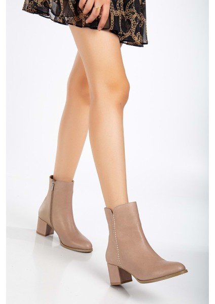 Kadın Deri Saraçlı Topuklu Bot - Taş fiyatları