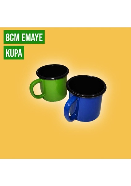 Emaye Kordonlu Kupa Emaye Bardak Kampçı Kupası Mavi Yeşil İkili 350 ml fırsatları