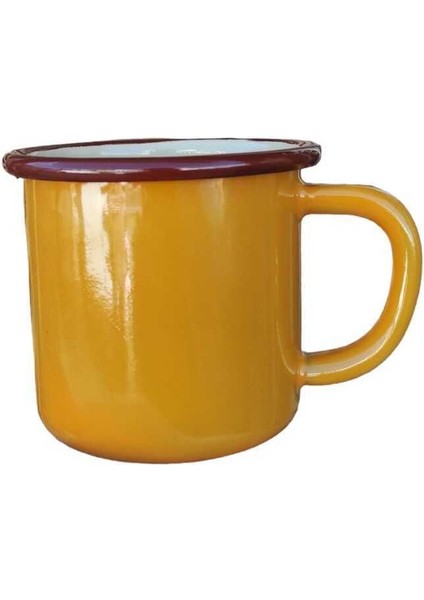 Emaye Kordonlu Kupa - Emaye Bardak Kampçı Kupası - Kahve Fincanı Kamp Bardağı Sarı 350 ml fiyatları
