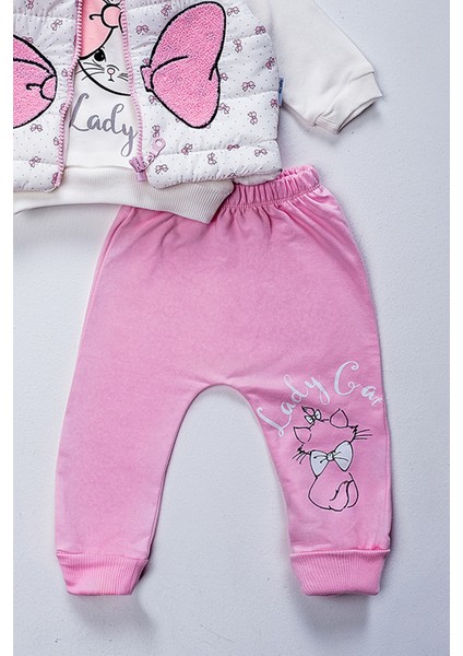 582 6-18 Ay Lady Cat Kedi Baskılı 3'lü Takım
