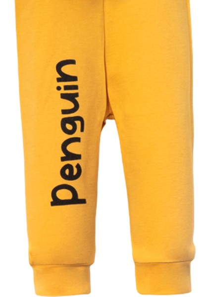 1056 6-18 Ay Düğmeli Penguen Baskılı Cepli Pijama Takım modelleri