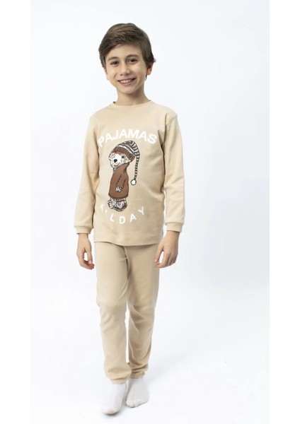 5062 8-10 Yaş Pajamas All Day Baskılı Erkek Pijama Takımı modelleri