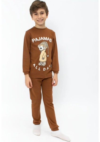 5062 8-10 Yaş Pajamas All Day Baskılı Erkek Pijama Takımı