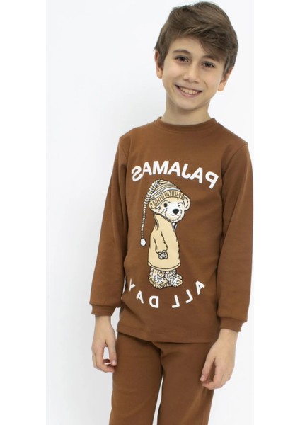 5062 8-10 Yaş Pajamas All Day Baskılı Erkek Pijama Takımı