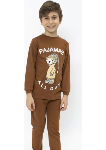 5062 8-10 Yaş Pajamas All Day Baskılı Erkek Pijama Takımı