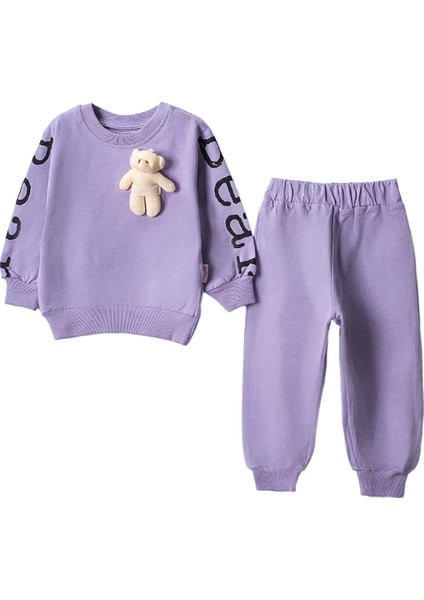 501224-K 2-5 Yaş Bear Baskılı Ayıcıklı Kız 2'li Takım