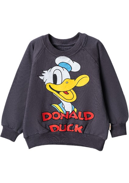 30124 3-7 Yaş Donald Duck Baskılı Sweat