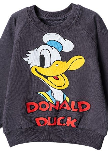 30124 3-7 Yaş Donald Duck Baskılı Sweat