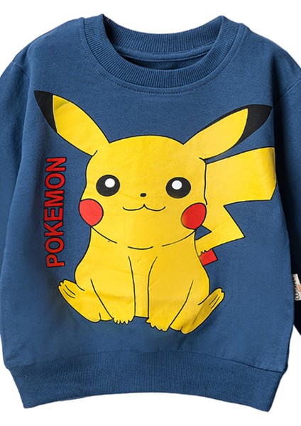 30424 3-7 Yaş Pokemon Baskılı Erkek Sweat