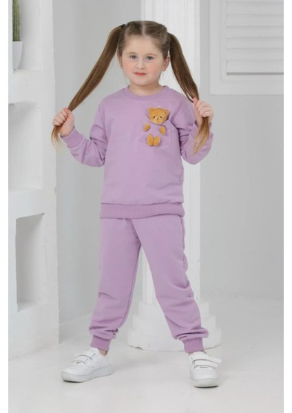 3064 3-7 Yaş Ayıcık Detaylı Kız Takım