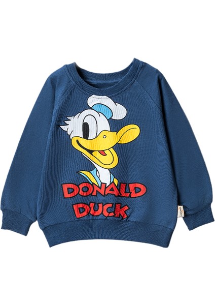 30124 3-7 Yaş Donald Duck Baskılı Sweat