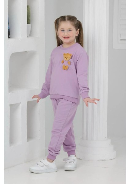 3064 3-7 Yaş Ayıcık Detaylı Kız Takım fırsatları