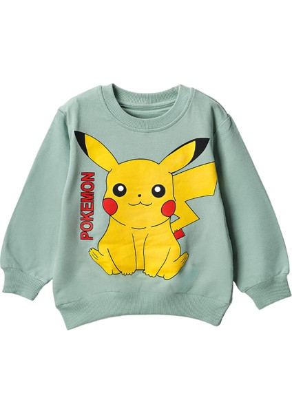 30424 3-7 Yaş Pokemon Baskılı Erkek Sweat