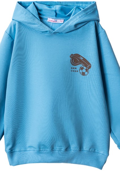 252005 8-12 Yaş Kapüşonlu Düdük Baskılı Sweat