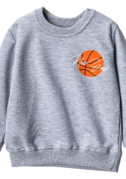 252012 3-7 Yaş Basket Topu Baskılı Sweat