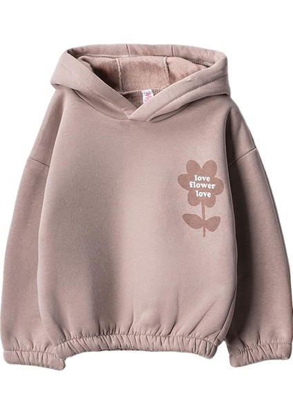 9912 2-5 Yaş Love Flower Baskılı Kapüşonlu 3 Iplik Takım fiyatları