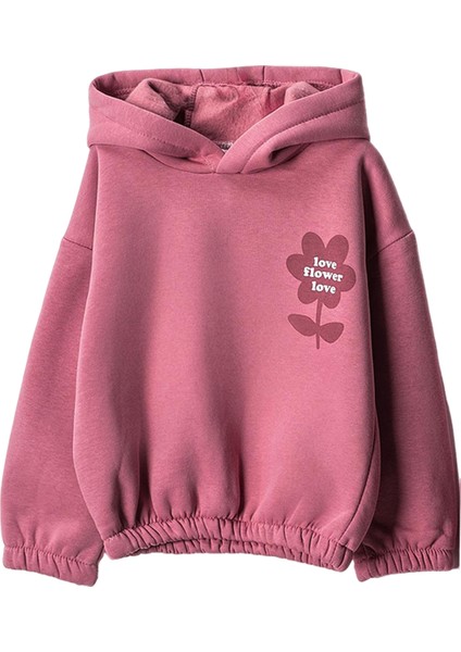 9912 2-5 Yaş Love Flower Baskılı Kapüşonlu 3 Iplik Takım fiyatları