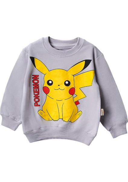 30424 3-7 Yaş Pokemon Baskılı Erkek Sweat