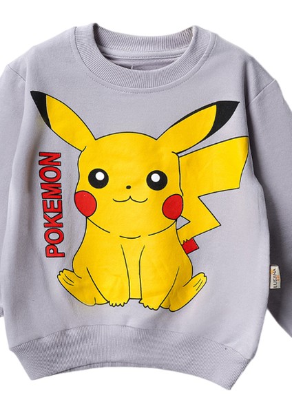 30424 3-7 Yaş Pokemon Baskılı Erkek Sweat