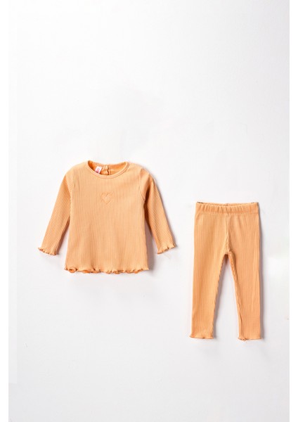 9875 6-18 Ay Kalp Nakışlı Fitilli 2'li Takım