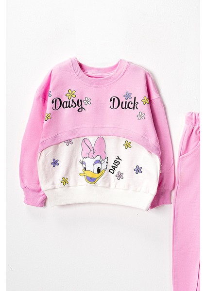 50324 3-7 Yaş Daısy Duck Baskılı Kız Iki Iplik Takım