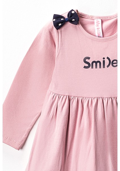 9866 2-5 Yaş Smile Baskılı Puantiyeli Elbise