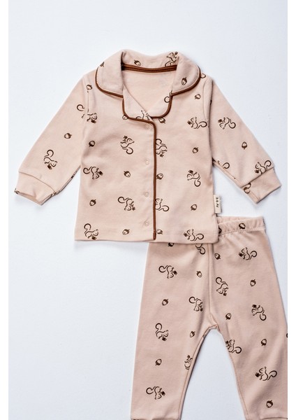 2408 6-12 Ay Sincap Baskılı Pijama Takım