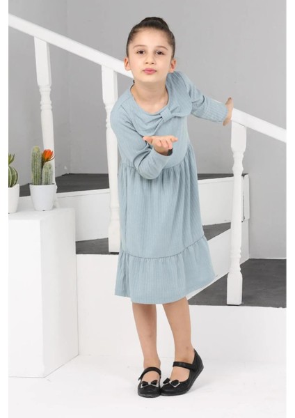 3053 6-10 Yaş Yakalı Garnili Elbise
