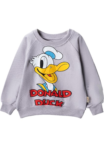 30124 3-7 Yaş Donald Duck Baskılı Sweat