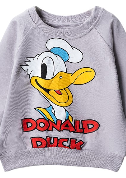 30124 3-7 Yaş Donald Duck Baskılı Sweat
