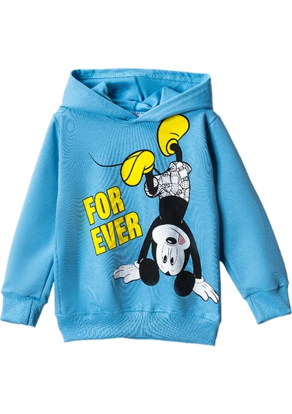 252008 3-7 Yaş Mıckey Baskılı Kapüşonlu Sweat