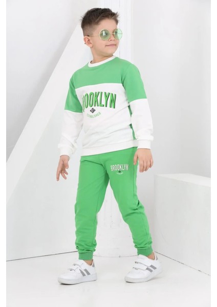 3877 8-12 Yaş Brooklyn Baskılı Ikili Takım