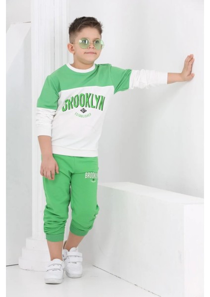 3877 8-12 Yaş Brooklyn Baskılı Ikili Takım