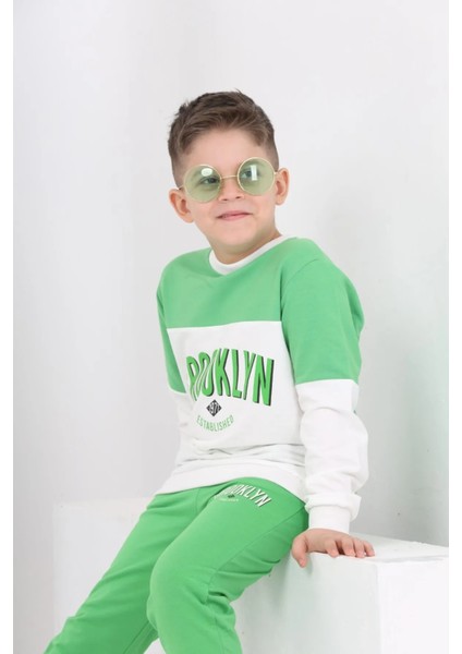 3877 8-12 Yaş Brooklyn Baskılı Ikili Takım