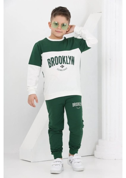 3877 8-12 Yaş Brooklyn Baskılı Ikili Takım