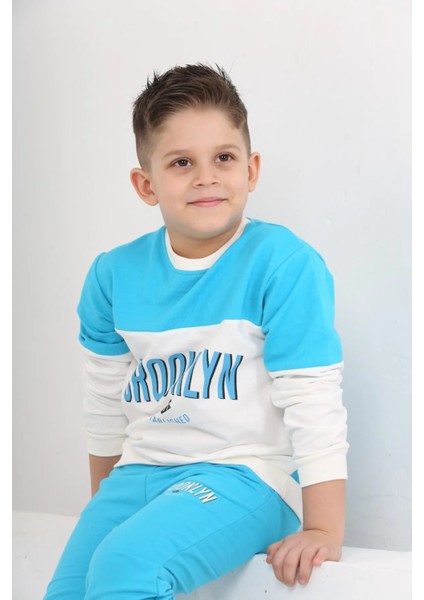 3877 8-12 Yaş Brooklyn Baskılı Ikili Takım