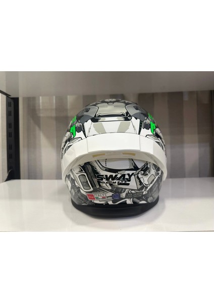 Kask Sway Sw 850 Whıte/green Full Face