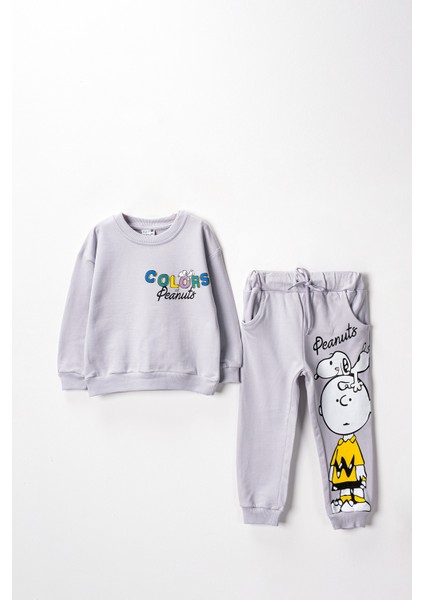 1076 3-7 Yaş Peanuts Baskılı Takım