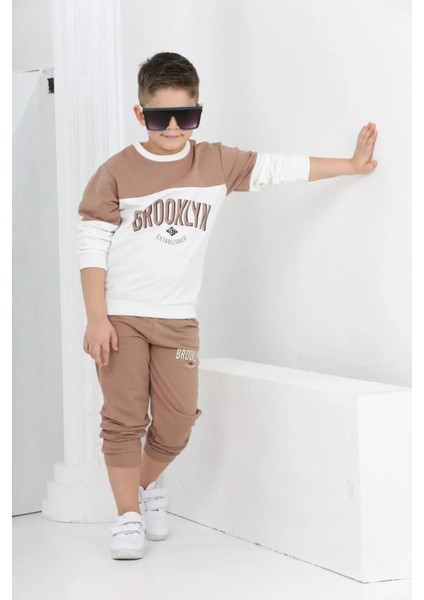 3877 8-12 Yaş Brooklyn Baskılı Ikili Takım