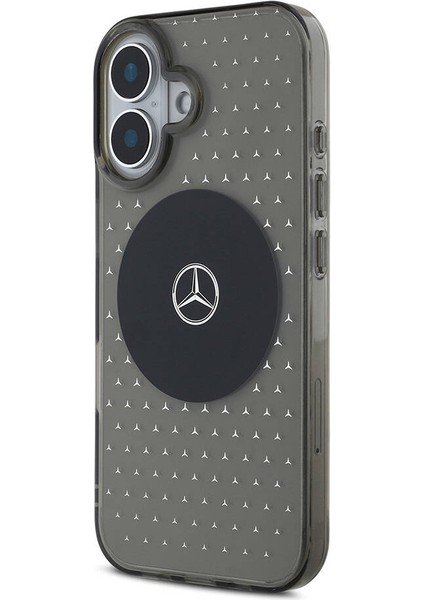 Apple iPhone 16 Uyumlu Kılıf Mercedes-Benz Orjinal Lisans Magsafe Özellik Yıldız Desenli Transparan Siyah fiyatları